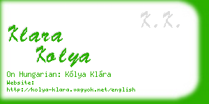 klara kolya business card